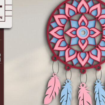 Intra απο ξύλο plywood 3mm-4mm πάχος 3d Dream Catchers Layered Cut File Δίασταση 20x30 cm INTRAFABR-101452152 - Image 2