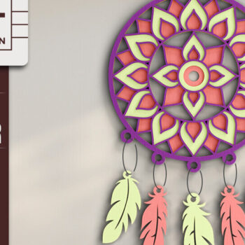 Intra απο ξύλο plywood 3mm-4mm πάχος 3d Dream Catchers Layered Cut File Δίασταση 20x30 cm INTRAFABR-101452152 - Image 3