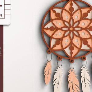Intra απο ξύλο plywood 3mm-4mm πάχος 3d Dream Catchers Layered Cut File Δίασταση 20x30 cm INTRAFABR-101278139
