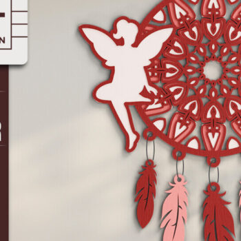 Intra απο ξύλο plywood 3mm-4mm πάχος 3d Dream Catchers Layered Δίασταση 20x30 cm INTRAFABR-101568796 - Image 1