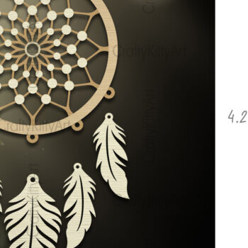 Intra απο ξύλο plywood 3mm-4mm πάχος 3D Dreamcatcher Layered Δίασταση 7x7 cm INTRAFABR-121268330 - Image 2