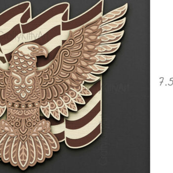 Intra απο ξύλο plywood 3mm-4mm πάχος 3d Eagle , 4 Ιουλίου Patriotic Δίασταση 7x7 cm INTRAFABR-124403726 - Image 2
