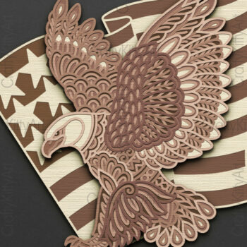 Intra απο ξύλο plywood 3mm-4mm πάχος 3d Eagle , 4 Ιουλίου Patriotic Δίασταση 7x7 cm INTRAFABR-124403720 - Image 2