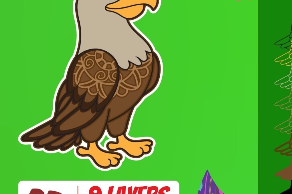 Intra απο ξύλο plywood 3mm-4mm πάχος αποκοπής 3D Eagle Δίασταση 30x20 cm INTRAFABR-17648239 - Image 1