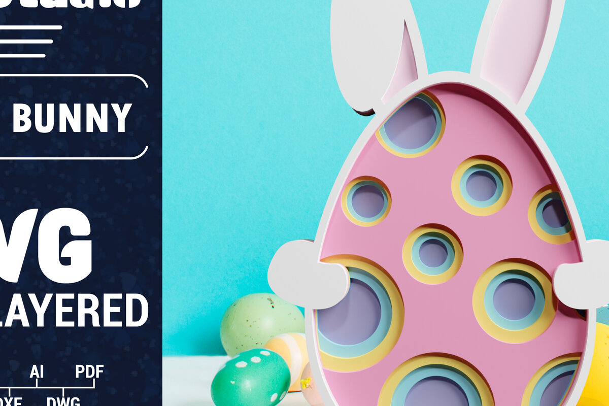 Intra απο ξύλο plywood 3mm-4mm πάχος 3D Πασχαλινό λαγουδάκι με πολυστρωματικό χαρτί κοπής Δίασταση 1200x1200 cm INTRAFABR-61851608