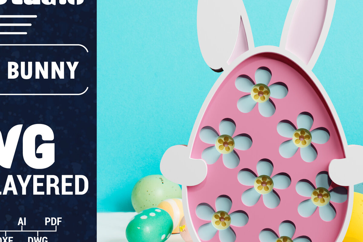 Intra απο ξύλο plywood 3mm-4mm πάχος 3D Πασχαλινό λαγουδάκι με πολυστρωματικό χαρτί κοπής Δίασταση 1200x1200 cm INTRAFABR-61851753