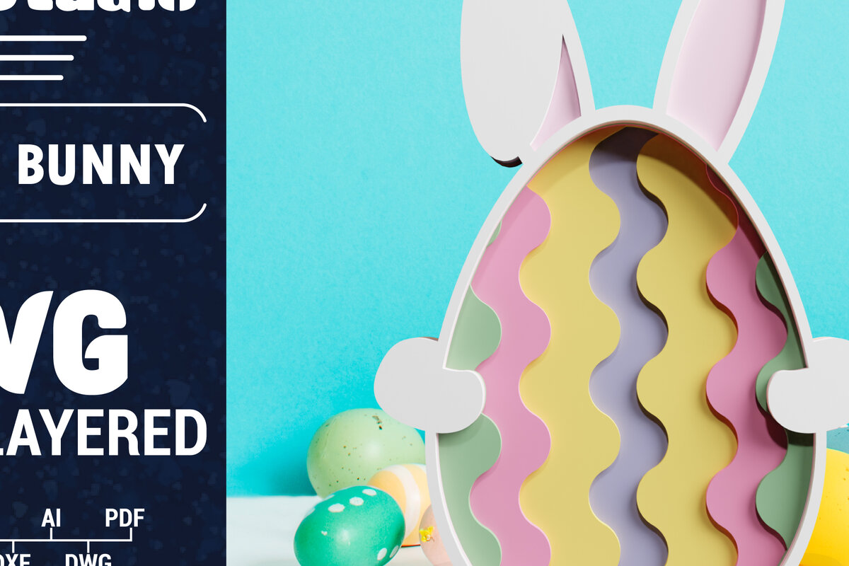 Intra απο ξύλο plywood 3mm-4mm πάχος 3D Πασχαλινό λαγουδάκι με πολυστρωματικό χαρτί κοπής Δίασταση 1200x1200 cm INTRAFABR-61851602