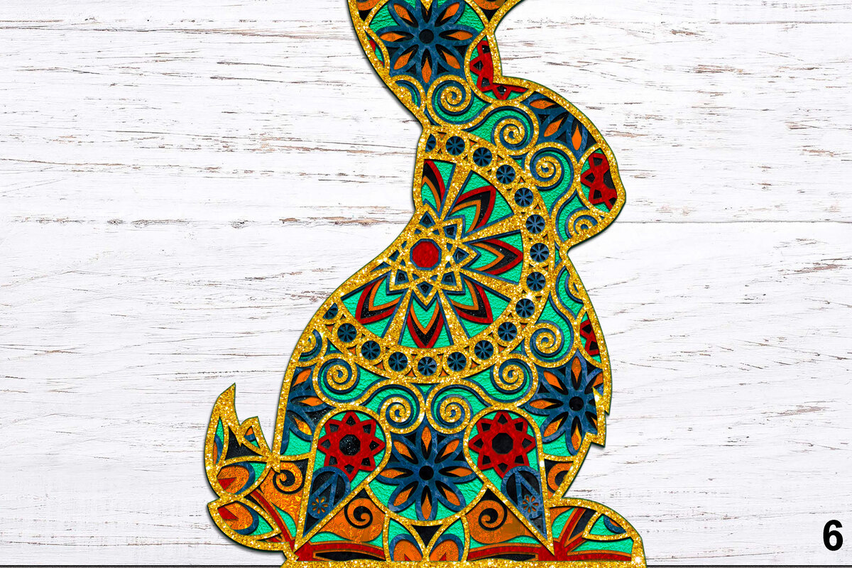 Intra απο ξύλο plywood 3mm-4mm πάχος 3D Πασχαλινό λαγουδάκι Μάνταλα 6 στρώσεων Δίασταση 30x30 cm INTRAFABR-25275424