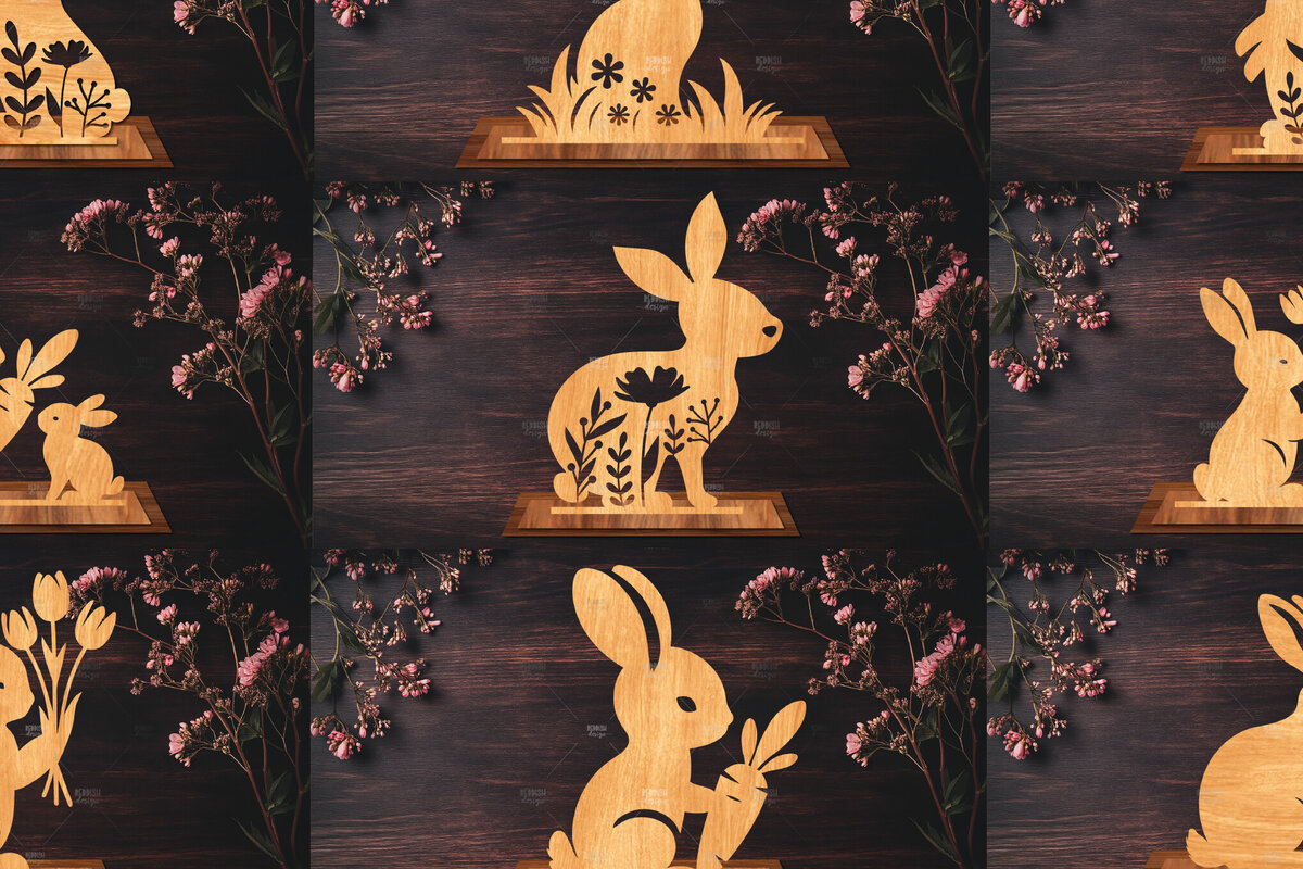 Intra απο ξύλο plywood 3mm-4mm πάχος Τρισδιάστατη για πασχαλινό λαγουδάκι Δίασταση 15x15 cm INTRAFABR-116668873