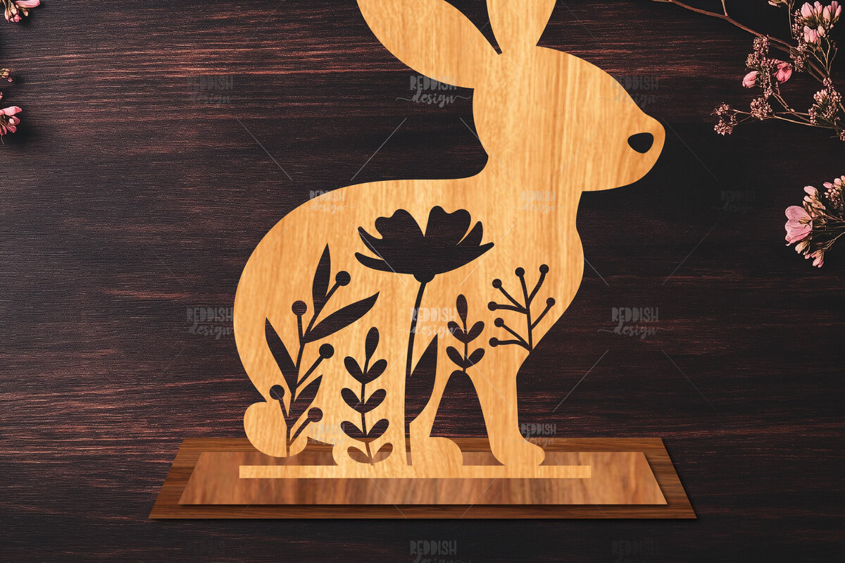 Intra απο ξύλο plywood 3mm-4mm πάχος Τρισδιάστατη για πασχαλινό λαγουδάκι Δίασταση 15x15 cm INTRAFABR-116621176