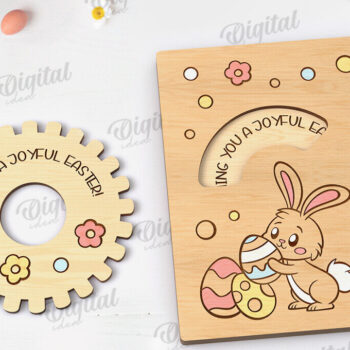 Intra απο ξύλο plywood 3mm-4mm πάχος τρισδιάστατων πασχαλινών καρτών Δίασταση 15x15 cm INTRAFABR-117902343 - Image 6