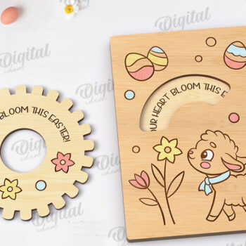 Intra απο ξύλο plywood 3mm-4mm πάχος τρισδιάστατων πασχαλινών καρτών Δίασταση 15x15 cm INTRAFABR-117902343 - Image 9