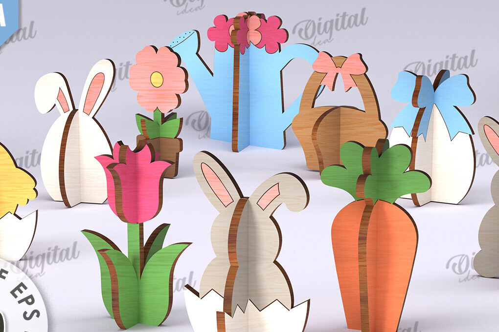 Intra απο ξύλο plywood 3mm-4mm πάχος 3D πασχαλινής διακόσμησης Δίασταση 15x15 cm INTRAFABR-117797808