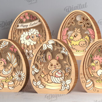 Intra απο ξύλο plywood 3mm-4mm πάχος 3D πασχαλινής διακόσμησης Δίασταση 15x15 cm INTRAFABR-117868872 - Image 1