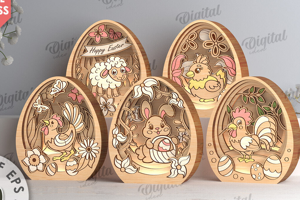 Intra απο ξύλο plywood 3mm-4mm πάχος 3D πασχαλινής διακόσμησης Δίασταση 15x15 cm INTRAFABR-117868872