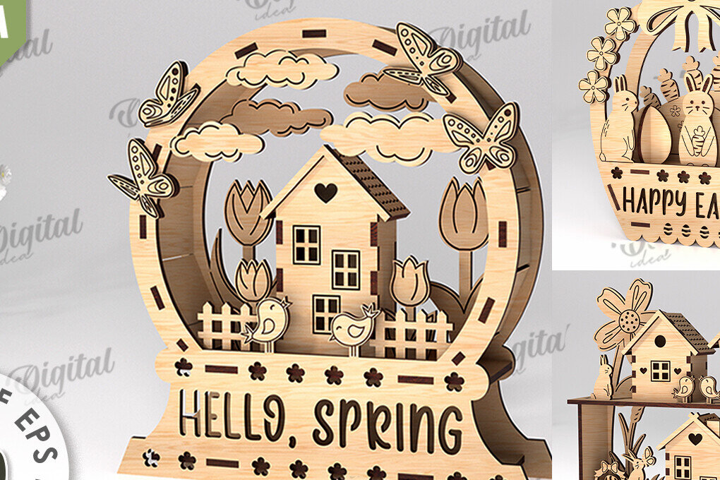 Intra απο ξύλο plywood 3mm-4mm πάχος 3D πασχαλινής διακόσμησης Δίασταση 15x15 cm INTRAFABR-115294281