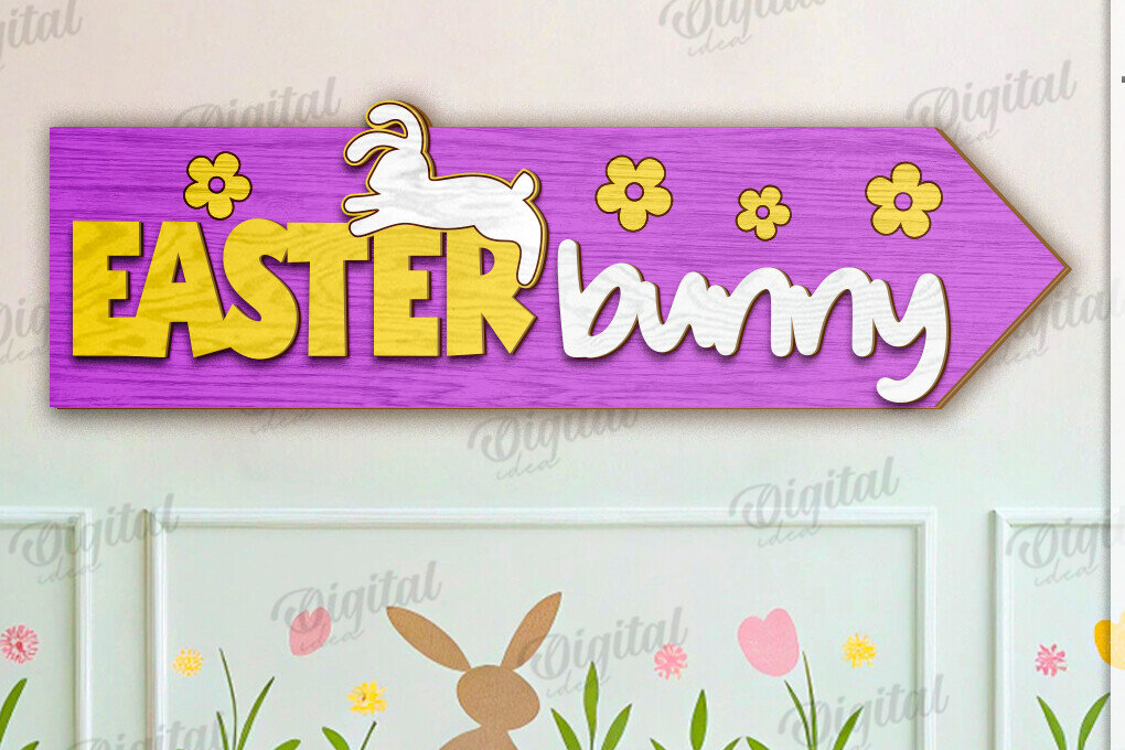 Intra απο ξύλο plywood 3mm-4mm πάχος τρισδιάστατης πασχαλινής κατευθυντικής πινακίδας Δίασταση 15x15 cm INTRAFABR-118207950