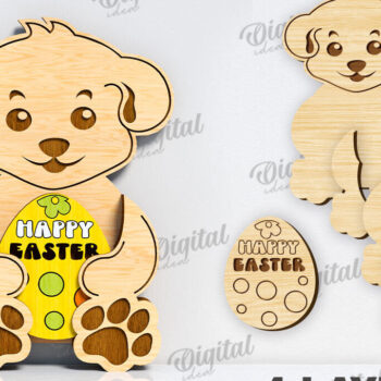 Intra απο ξύλο plywood 3mm-4mm πάχος 3D Πασχαλινή . Πασχαλινή διακόσμηση Δίασταση 15x15 cm INTRAFABR-117701159 - Image 2