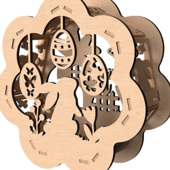 Intra απο ξύλο plywood 3mm-4mm πάχος Τρισδιάστατη λαμπάδα πασχαλινών αυγών Δίασταση 30x20 cm INTRAFABR-114142674 - Image 1