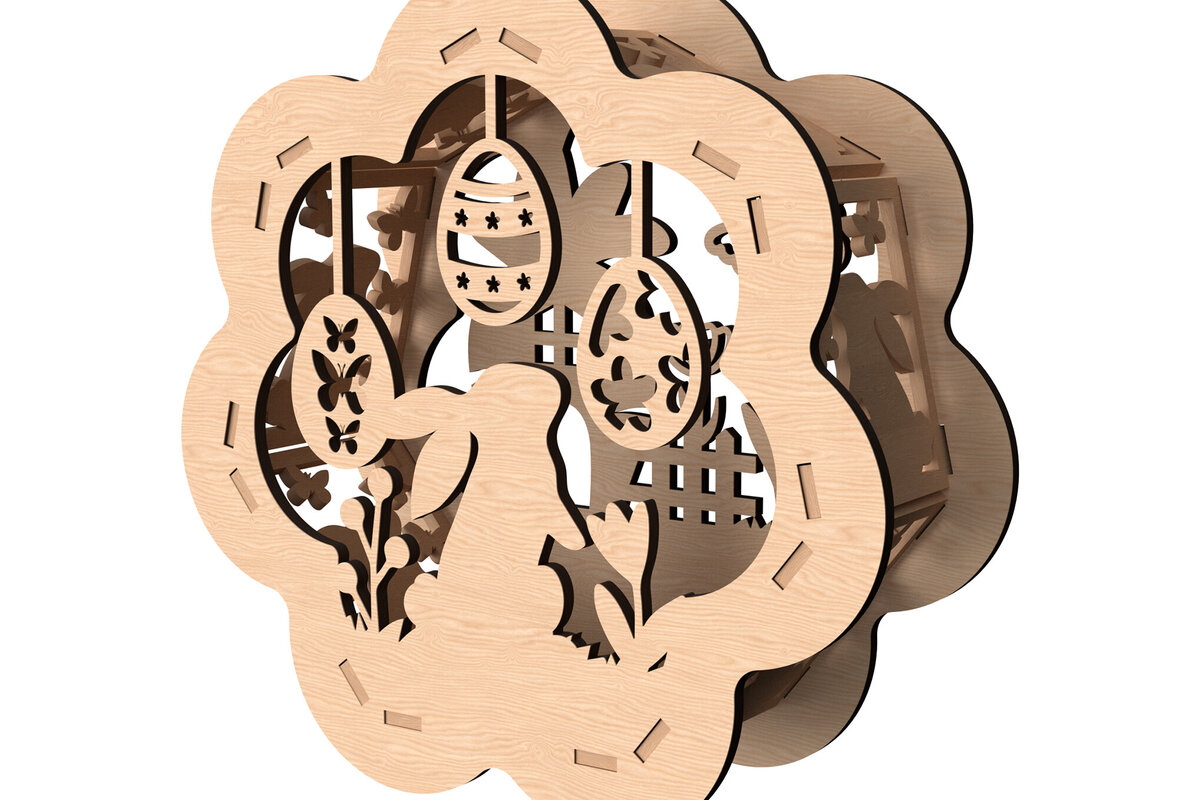 Intra απο ξύλο plywood 3mm-4mm πάχος Τρισδιάστατη λαμπάδα πασχαλινών αυγών Δίασταση 30x20 cm INTRAFABR-114142674