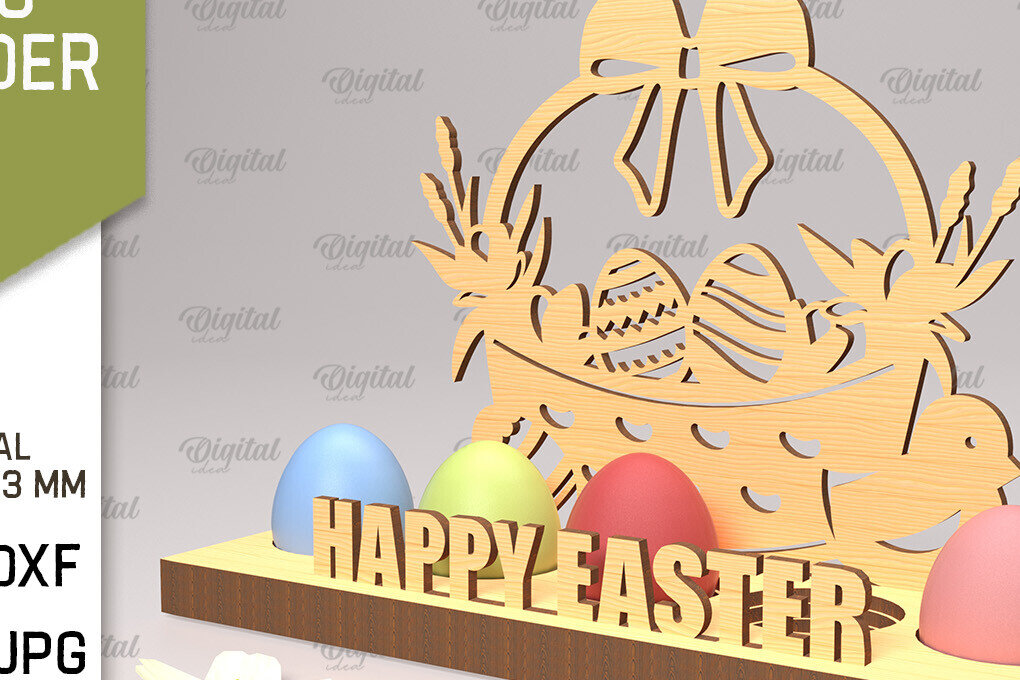 Intra απο ξύλο plywood 3mm-4mm πάχος Τρισδιάστατη θήκη πασχαλινών αυγών Δίασταση 15x15 cm INTRAFABR-89288333