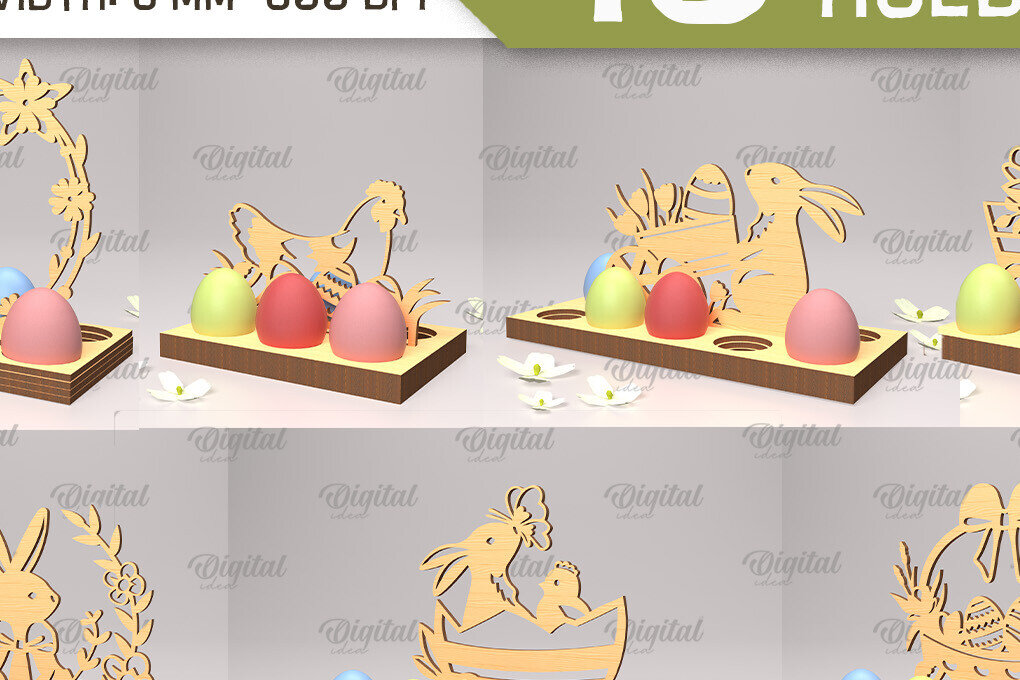 Intra απο ξύλο plywood 3mm-4mm πάχος Δέσμη κοπής με λέιζερ τρισδιάστατη θήκη πασχαλινών αυγών Δίασταση 15x15 cm INTRAFABR-89376328