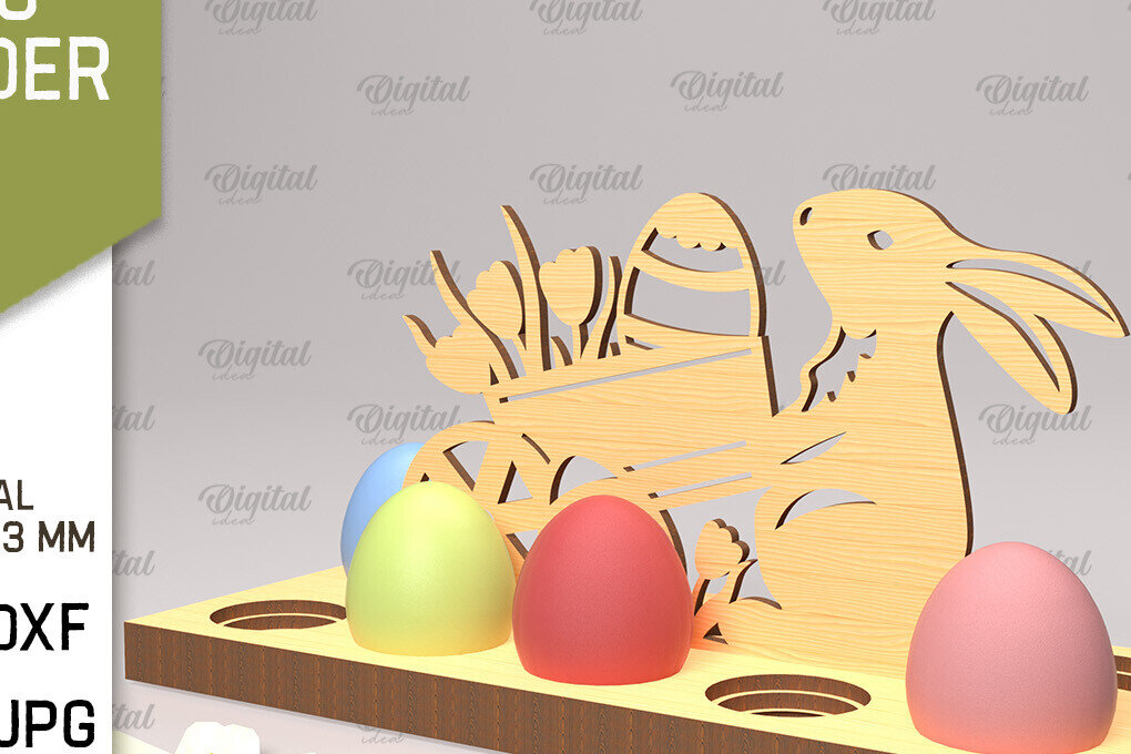 Intra απο ξύλο plywood 3mm-4mm πάχος Τρισδιάστατη θήκη πασχαλινών αυγών Δίασταση 15x15 cm INTRAFABR-89287982