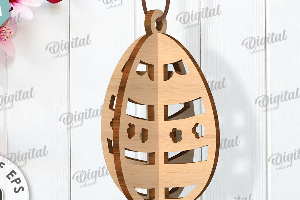 Intra απο ξύλο plywood 3mm-4mm πάχος Τρισδιάστατη πασχαλινών αυγών. Πασχαλινό στολίδι Δίασταση 3x3 cm INTRAFABR-117415339 - Image 1