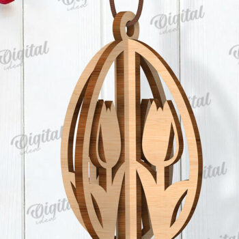 Intra απο ξύλο plywood 3mm-4mm πάχος Τρισδιάστατη πασχαλινών αυγών. Πασχαλινό στολίδι Δίασταση 3x3 cm INTRAFABR-117415450 - Image 1