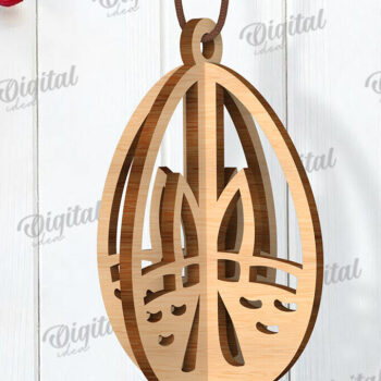 Intra απο ξύλο plywood 3mm-4mm πάχος Τρισδιάστατη πασχαλινών αυγών. Πασχαλινό στολίδι Δίασταση 3x3 cm INTRAFABR-117414643 - Image 1