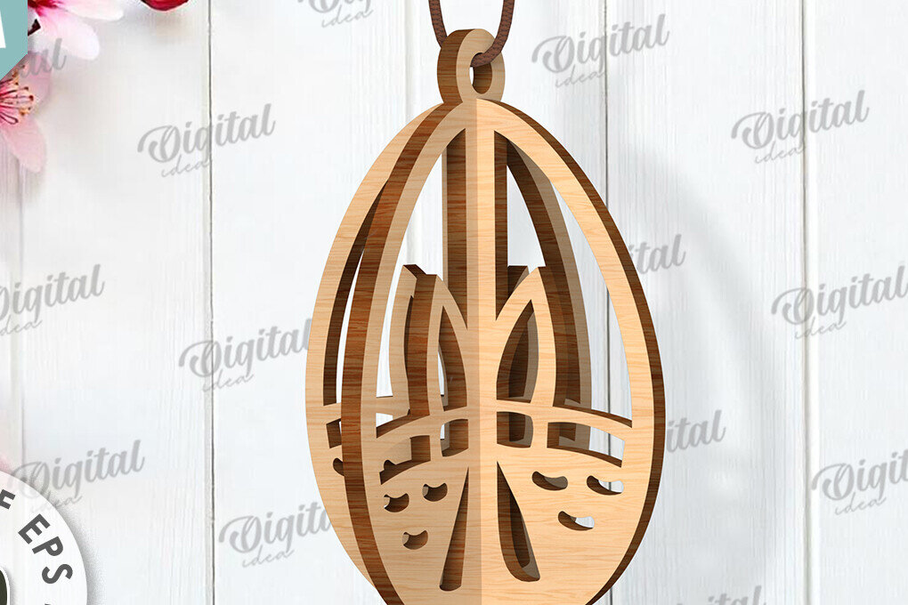 Intra απο ξύλο plywood 3mm-4mm πάχος Τρισδιάστατη πασχαλινών αυγών. Πασχαλινό στολίδι Δίασταση 3x3 cm INTRAFABR-117414643