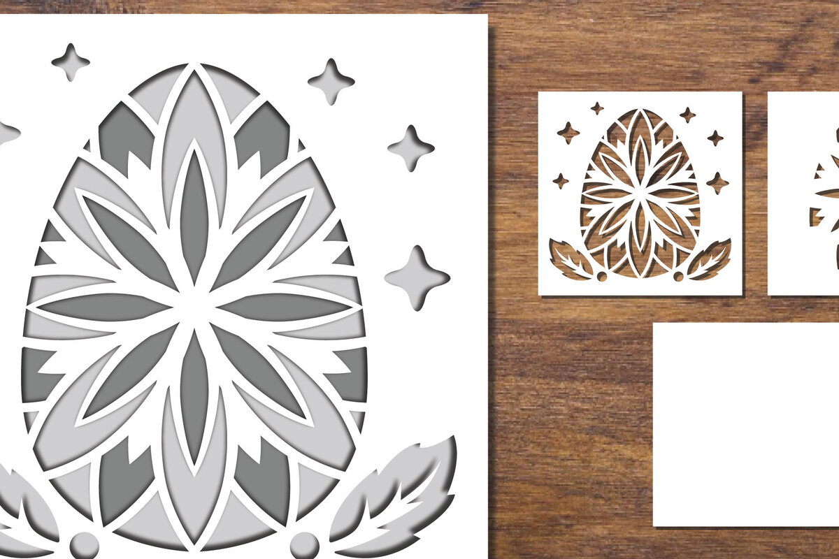 Intra απο ξύλο plywood 3mm-4mm πάχος 3D Papercut με στρώσεις Πασχαλινών Αυγών 6 Δίασταση 15x15 cm INTRAFABR-91774367