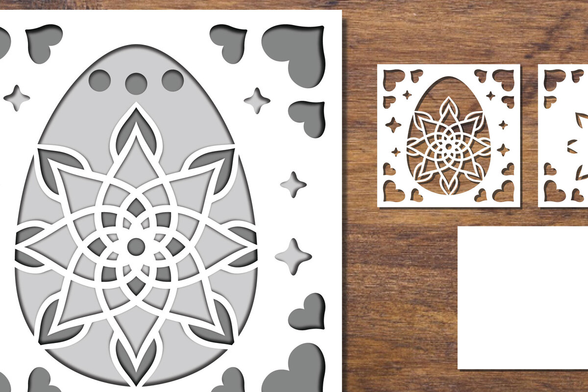 Intra απο ξύλο plywood 3mm-4mm πάχος 3D Papercut με στρώσεις πασχαλινών αυγών 7 Δίασταση 15x15 cm INTRAFABR-91774401