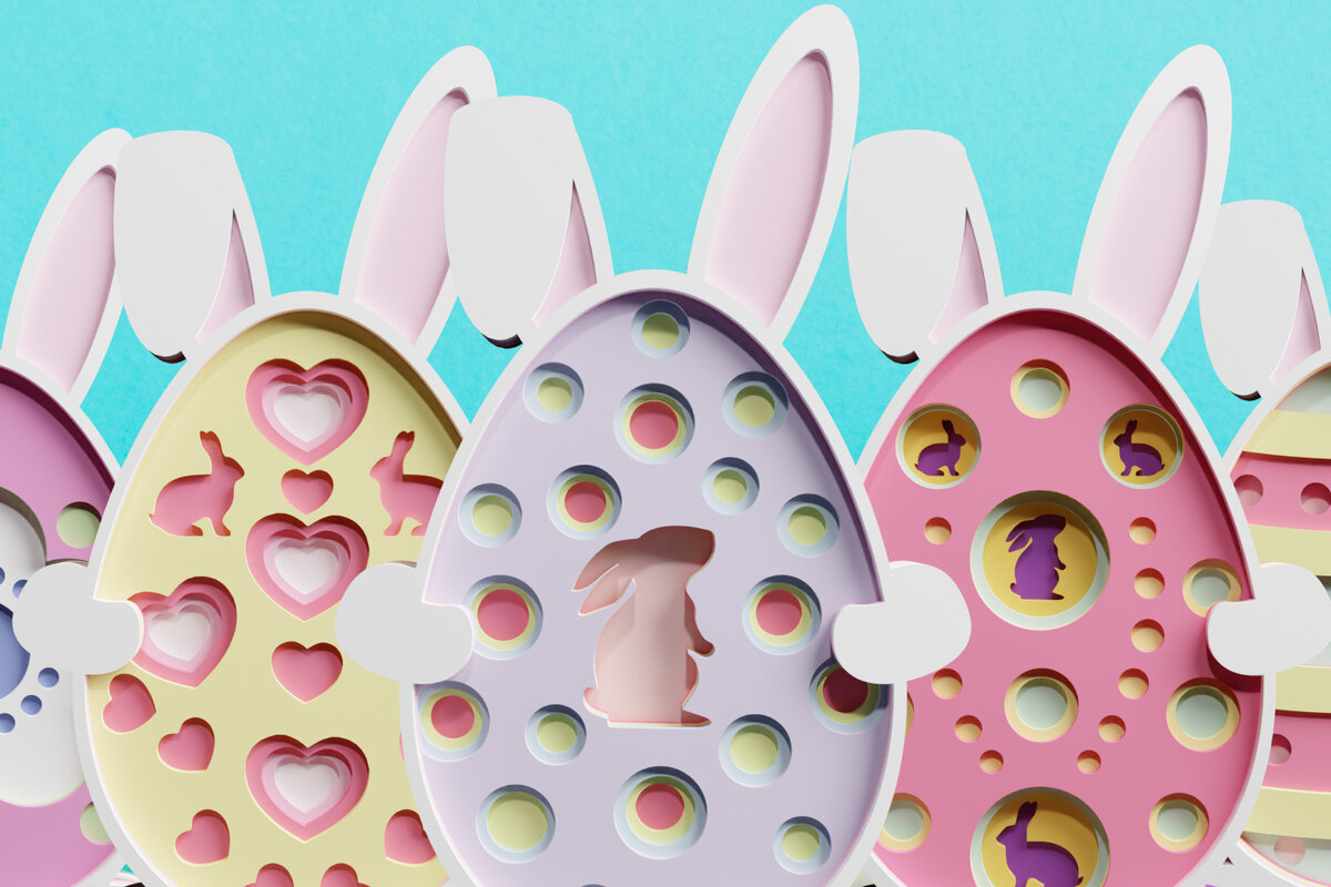 Intra απο ξύλο plywood 3mm-4mm πάχος 3D Πασχαλινό αυγό πολλαπλών στρώσεων PaperCut Δίασταση 1200x1200 cm INTRAFABR-62112301