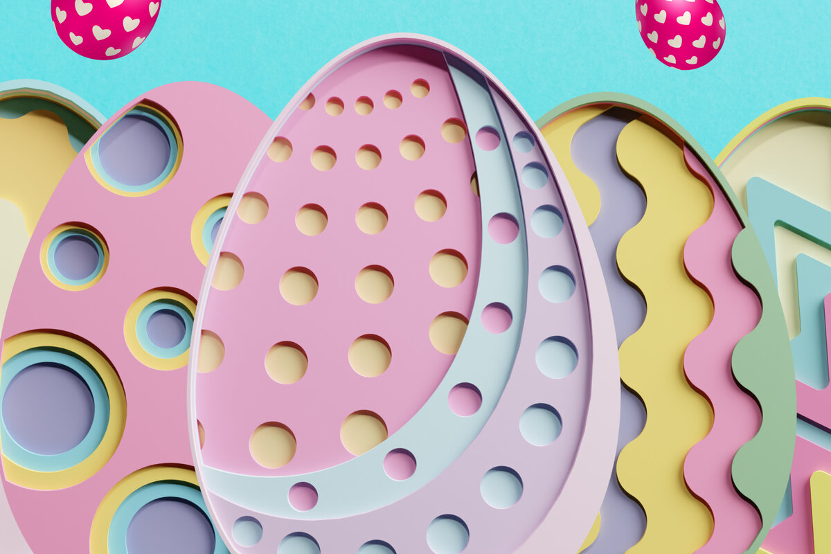 Intra απο ξύλο plywood 3mm-4mm πάχος 3D Πασχαλινό αυγό πολλαπλών στρώσεων PaperCut Δίασταση 1200x1200 cm INTRAFABR-62111598