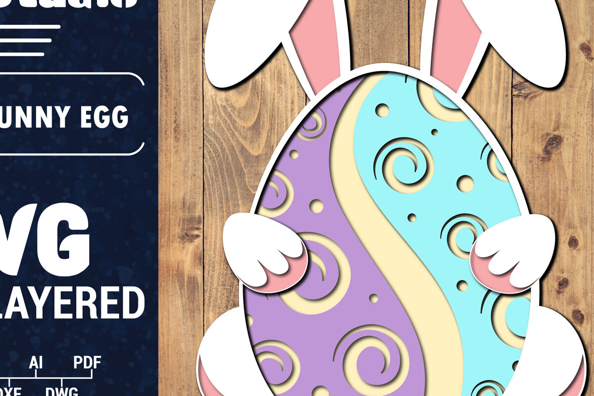 Intra απο ξύλο plywood 3mm-4mm πάχος 3D Πασχαλινό αυγό πολλαπλών στρώσεων PaperCut Δίασταση 1500x1500 cm INTRAFABR-91032766