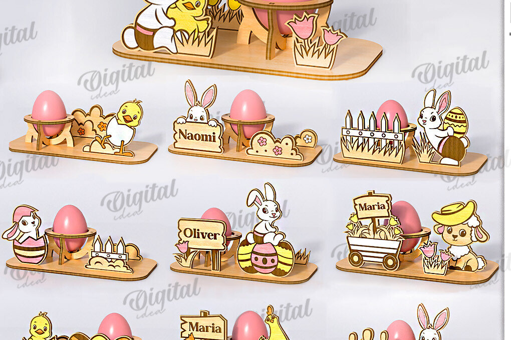 Intra απο ξύλο plywood 3mm-4mm πάχος Δέσμη κοπής με λέιζερ τρισδιάστατη βάση πασχαλινών αυγών Δίασταση 15x15 cm INTRAFABR-118213087