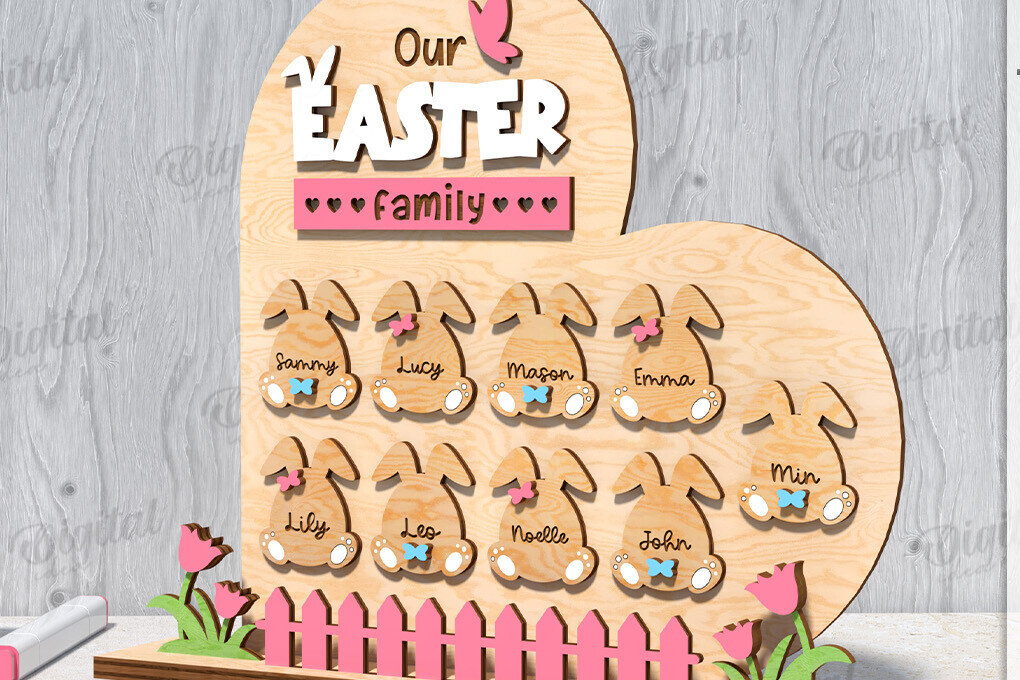 Intra απο ξύλο plywood 3mm-4mm πάχος Τρισδιάστατο πασχαλινό διάγραμμα ονομάτων με λέιζερ Δίασταση 15x15 cm INTRAFABR-118492817