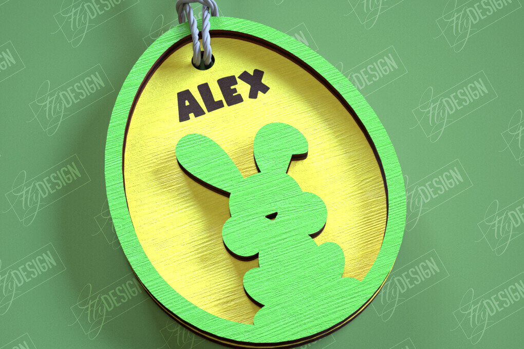 Intra απο ξύλο plywood 3mm-4mm πάχος Τρισδιάστατη πασχαλινή ετικέτα δώρου Σχεδίαση κοπής με λέιζερ Δίασταση 15x15 cm INTRAFABR-114806921