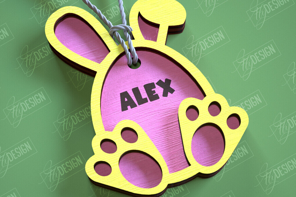 Intra απο ξύλο plywood 3mm-4mm πάχος Τρισδιάστατη πασχαλινή ετικέτα δώρου Σχεδίαση κοπής με λέιζερ Δίασταση 15x15 cm INTRAFABR-114806931