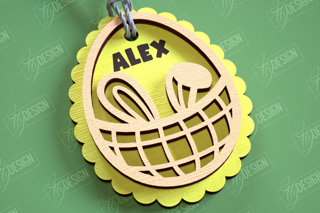 Intra απο ξύλο plywood 3mm-4mm πάχος Τρισδιάστατη πασχαλινή ετικέτα δώρου Σχεδίαση κοπής με λέιζερ Δίασταση 15x15 cm INTRAFABR-114806959