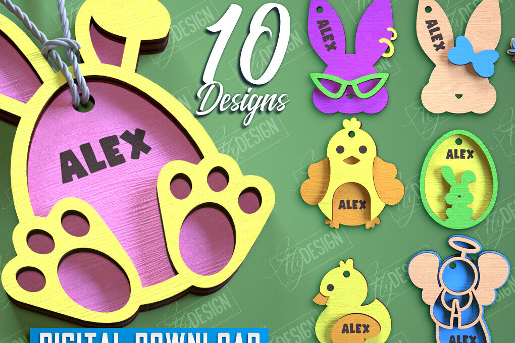 Intra απο ξύλο plywood 3mm-4mm πάχος Τρισδιάστατες ετικέτες δώρου Πάσχα Cut  Δίασταση 15x15 cm INTRAFABR-114806821