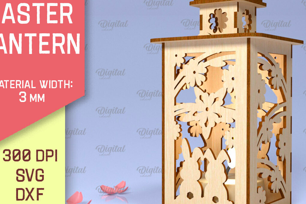 Intra απο ξύλο plywood 3mm-4mm πάχος 3D Πασχαλινό Φανάρι . 3D  Lantern Δίασταση 15x15 cm INTRAFABR-89837824