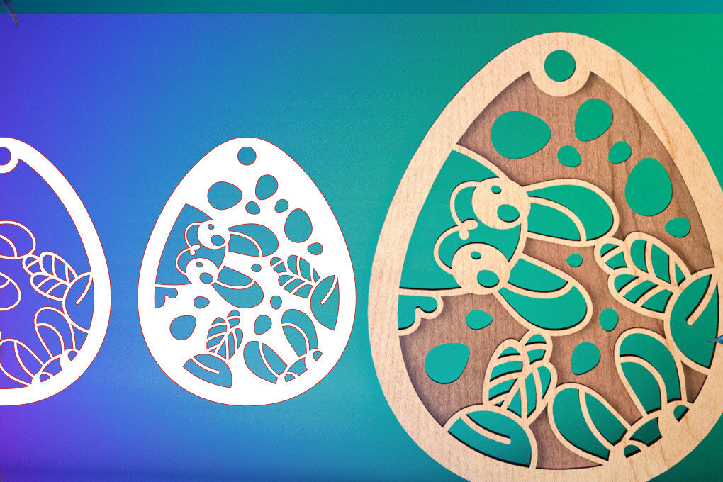 Intra απο ξύλο plywood 3mm-4mm πάχος 3D Πασχαλινή | Καλό Πάσχα Δίασταση 15x15 cm INTRAFABR-58219122