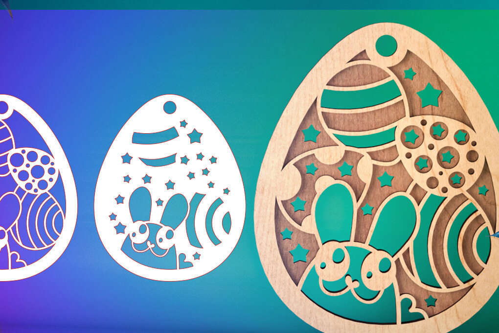 Intra απο ξύλο plywood 3mm-4mm πάχος 3D Πασχαλινή | Καλό Πάσχα Δίασταση 15x15 cm INTRAFABR-58219254