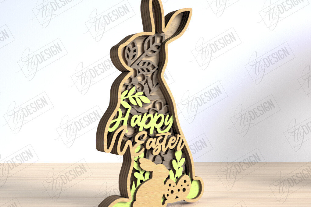 Intra απο ξύλο plywood 3mm-4mm πάχος 3D πασχαλινή διακόσμηση | Διακοπές | CNC Δίασταση 15x15 cm INTRAFABR-117945470