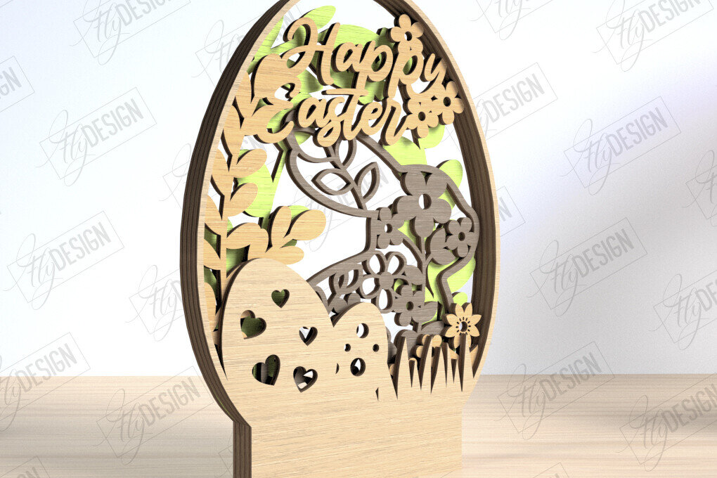 Intra απο ξύλο plywood 3mm-4mm πάχος 3D πασχαλινή διακόσμηση | Διακοπές | CNC Δίασταση 15x15 cm INTRAFABR-117945472