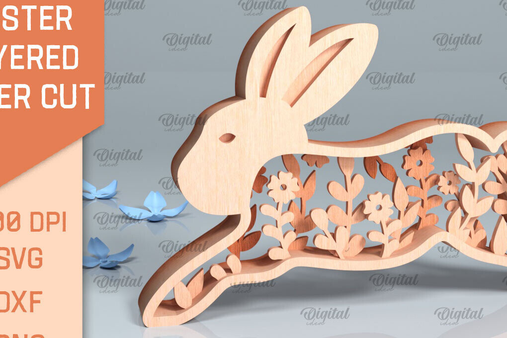 Intra απο ξύλο plywood 3mm-4mm πάχος Τρισδιάστατη πασχαλινή διακόσμηση με λέιζερ Δίασταση 15x15 cm INTRAFABR-91348829