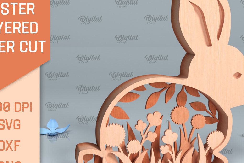 Intra απο ξύλο plywood 3mm-4mm πάχος Τρισδιάστατη πασχαλινή διακόσμηση με λέιζερ Δίασταση 15x15 cm INTRAFABR-91348486