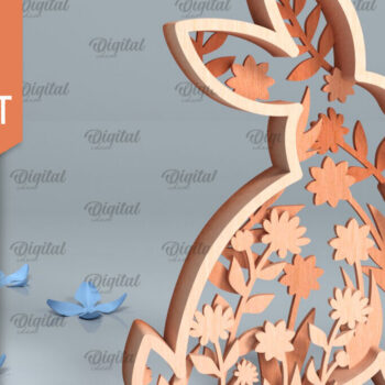 Intra απο ξύλο plywood 3mm-4mm πάχος Τρισδιάστατη πασχαλινή διακόσμηση με λέιζερ Δίασταση 15x15 cm INTRAFABR-91348691 - Image 1